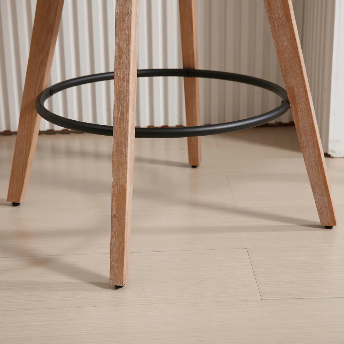 High Swivel Wood Back Bar Stool