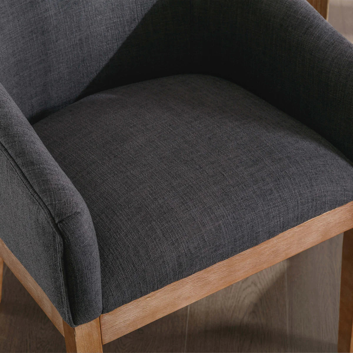 2-Piece Canted Bucket Dining Chair Set - Linen Charcoal