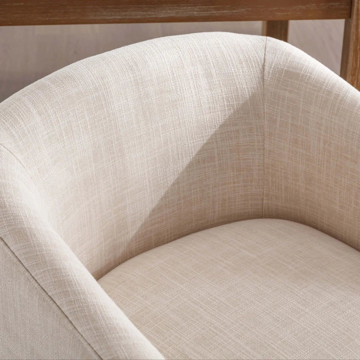 2-Piece Canted Bucket Dining Chair Set - Linen Beige
