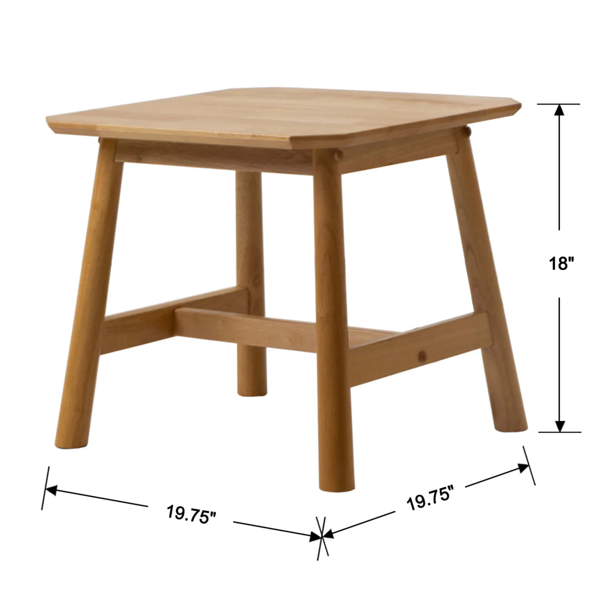 Small Square Side Table with Rustic Farmhouse Style