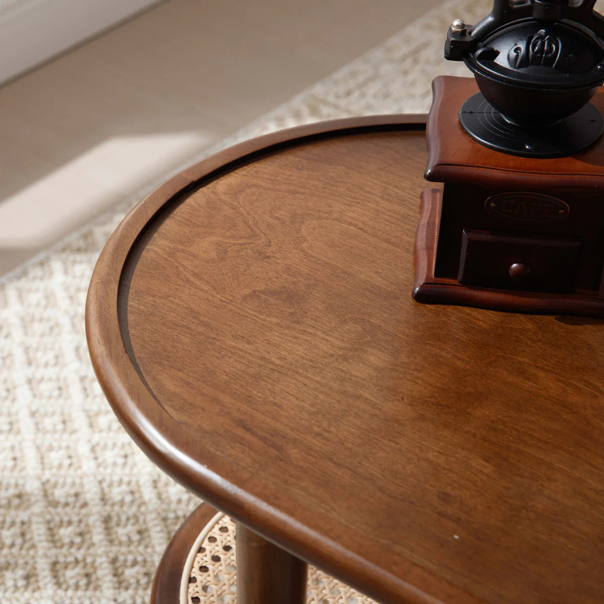 Wide Oval Center Rattan Coffee Table