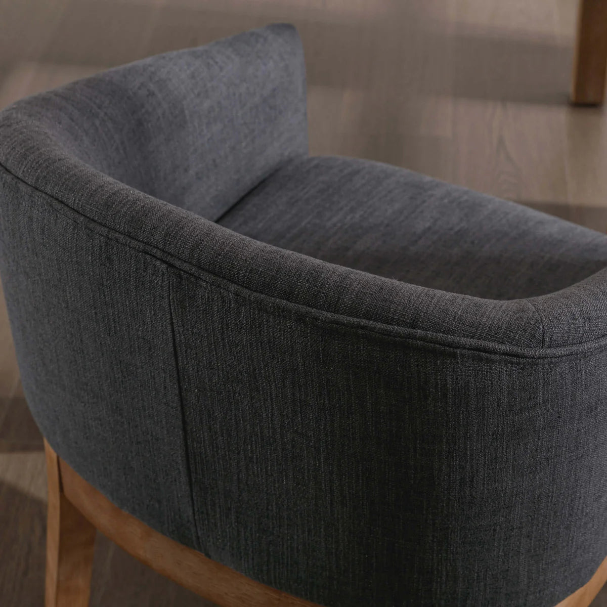 2-Piece Canted Bucket Dining Chair Set - Linen Charcoal