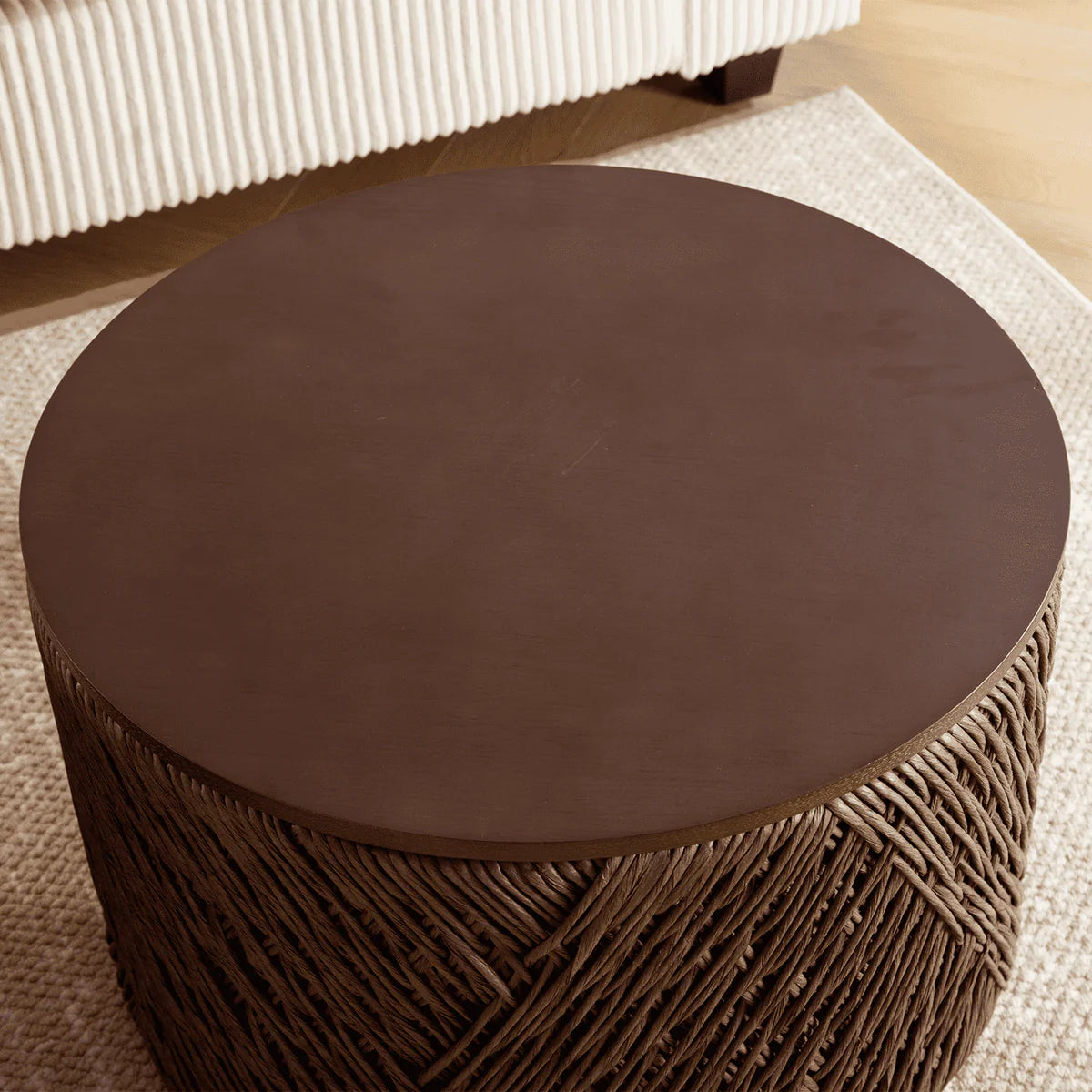 Woven Nesting Storage Coffee Table Set of 2