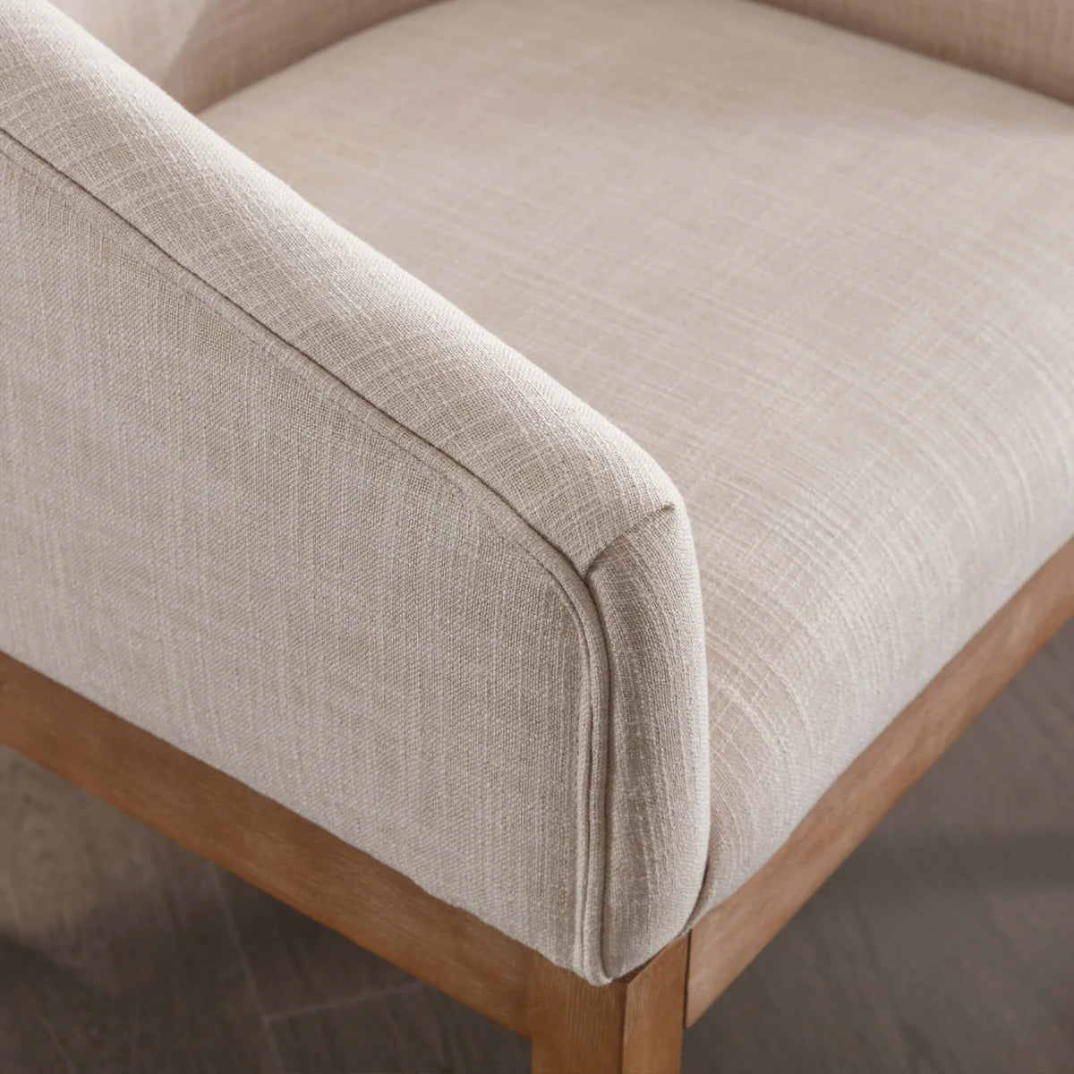 2-Piece Canted Bucket Dining Chair Set - Linen Beige