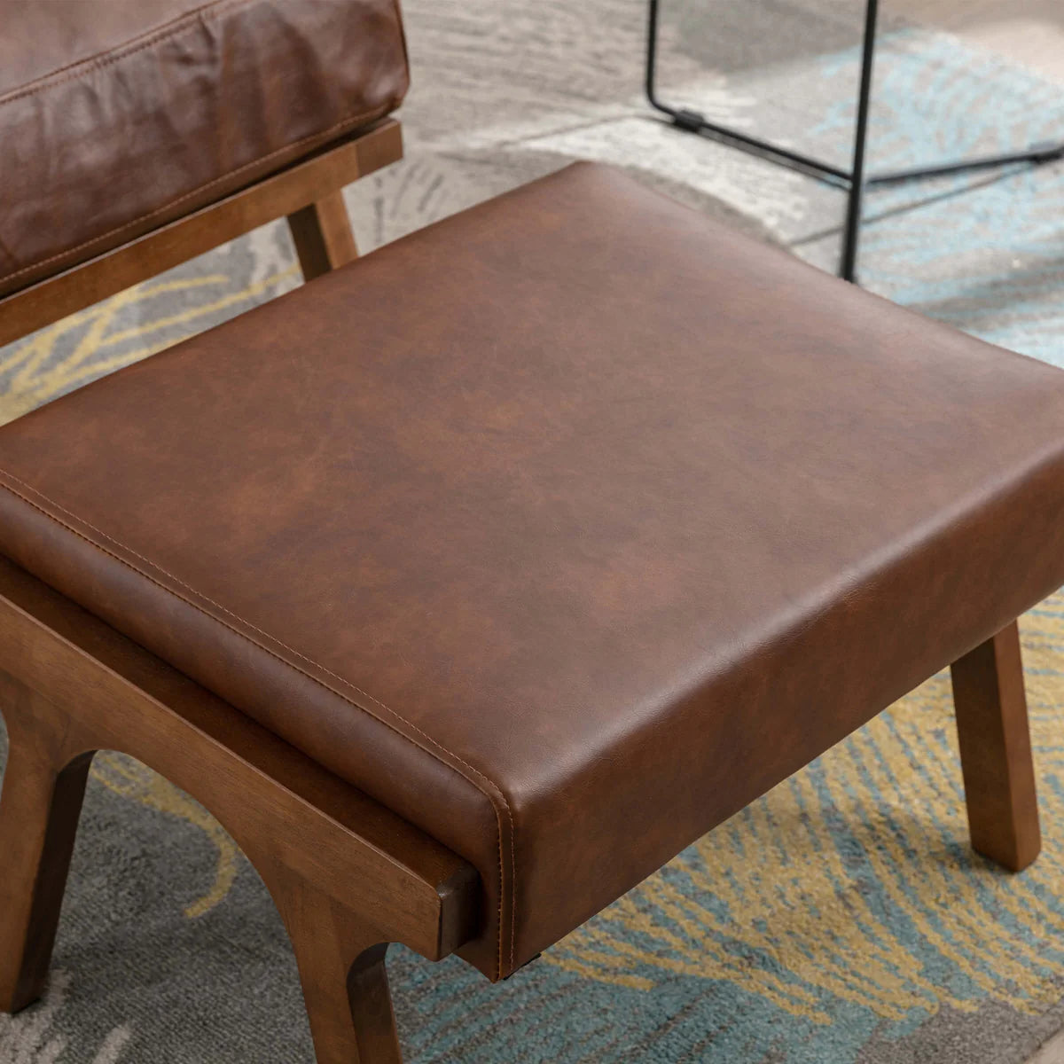 Mid-Century Modern Armchair - PU Brown